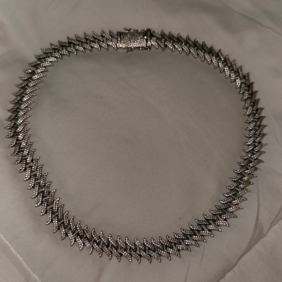 gold gods spiked white gold plated diamond cuban - Picture 1 of 6